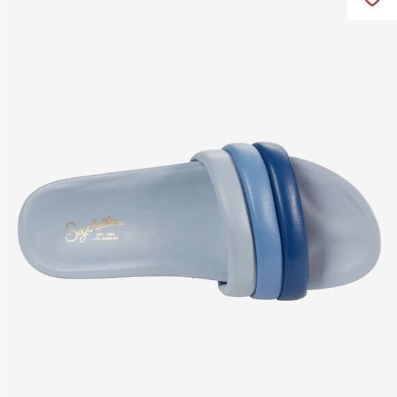 Seychelles Low Key Slides in Multi Blue Leather, 7, NWOB - Picture 1 of 10